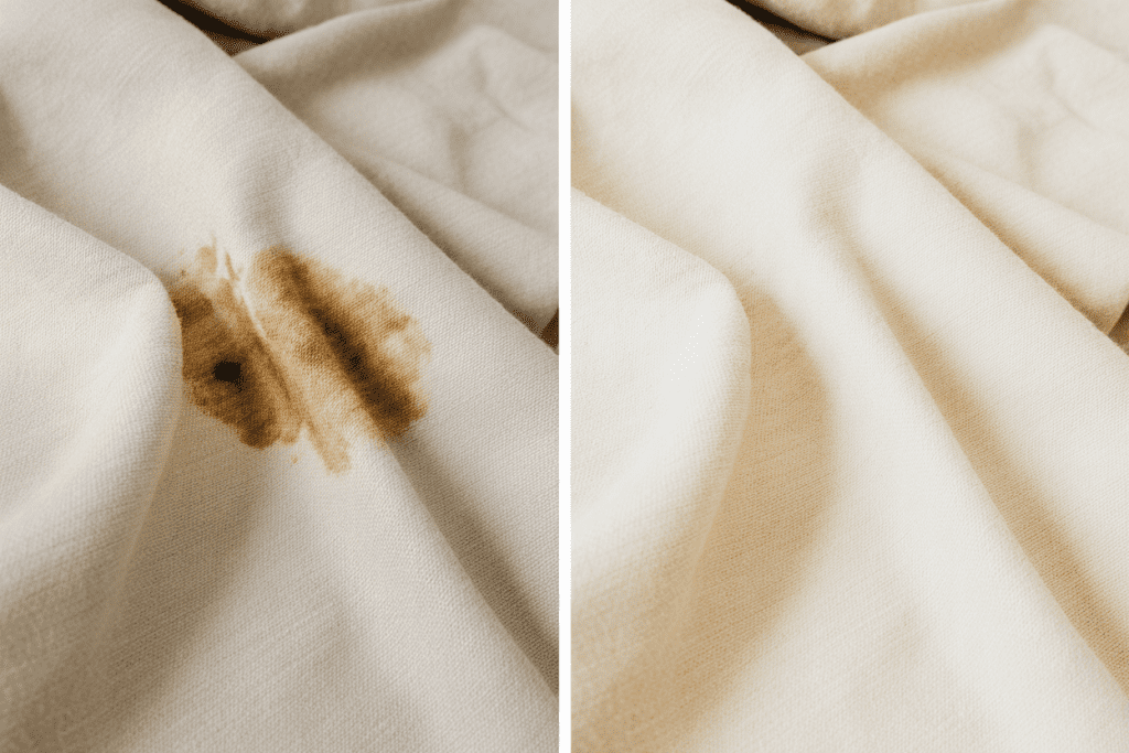 Före och efterbild på kaffespill